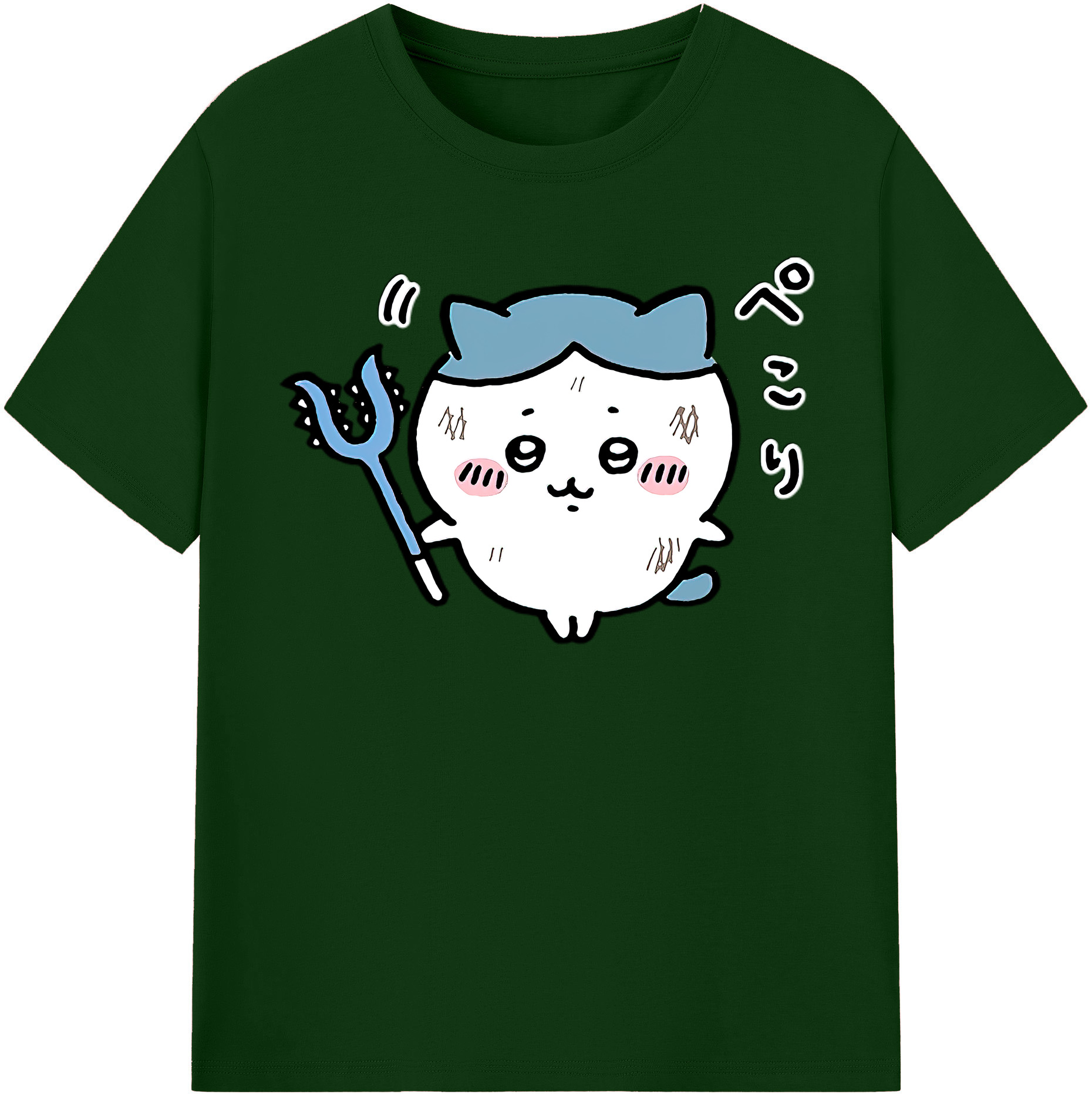 （画像用） ちいかわ ハチワレ Chii-kawa hachiware 綿100％半袖Tシャツ（フロントプリント）